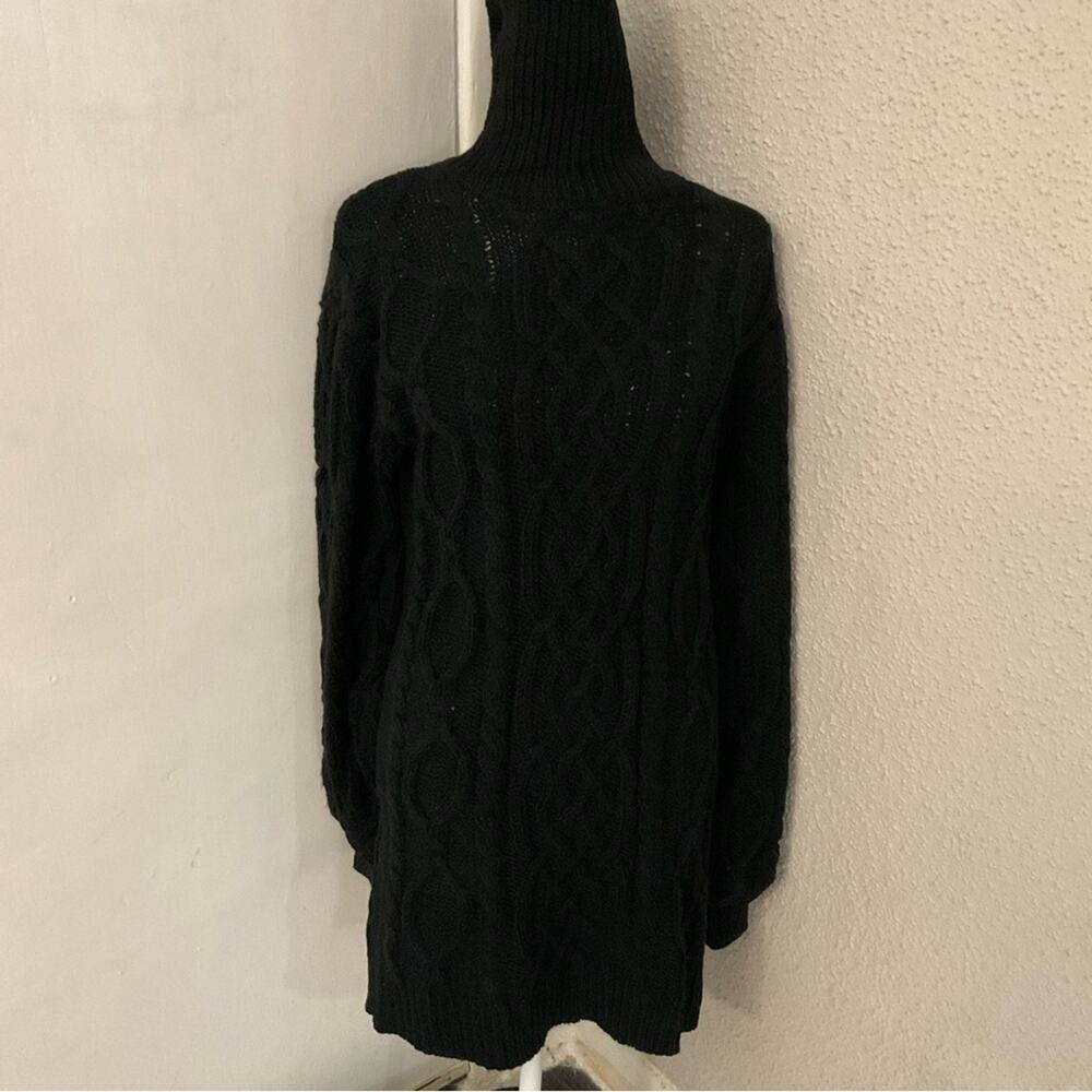 Love Tree. Black Cable-Knit Sweater Dress M Quiet Luxury Academia Literary NEW